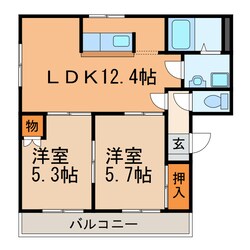 グリーンエコーB棟の物件間取画像